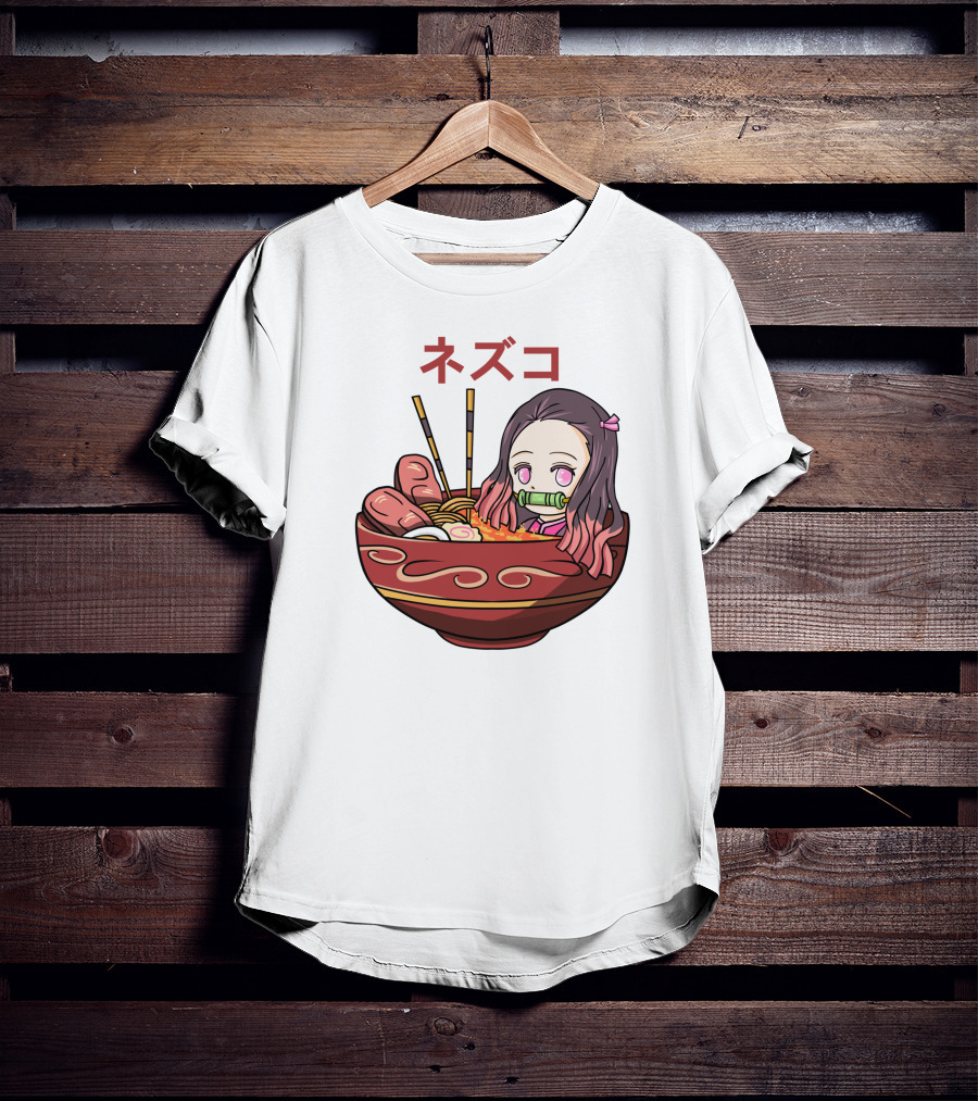 Nezuko Ramen Bowl Kimetsu No Yaiba Demon Slayer Character T-Shirt