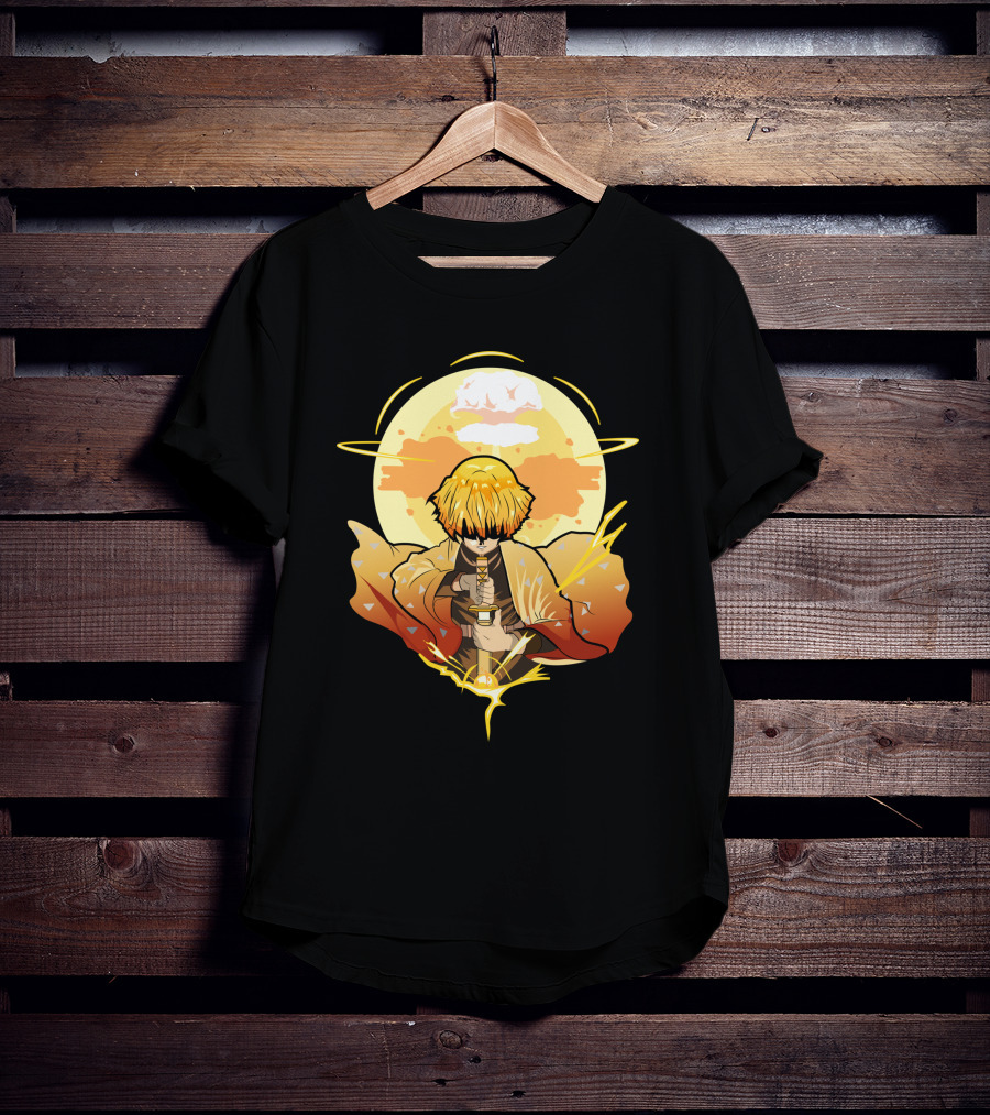 Demon Slayer Kimetsu No Yaiba Zenitsu Thunder Breathing Lightning Style Aura T-Shirt