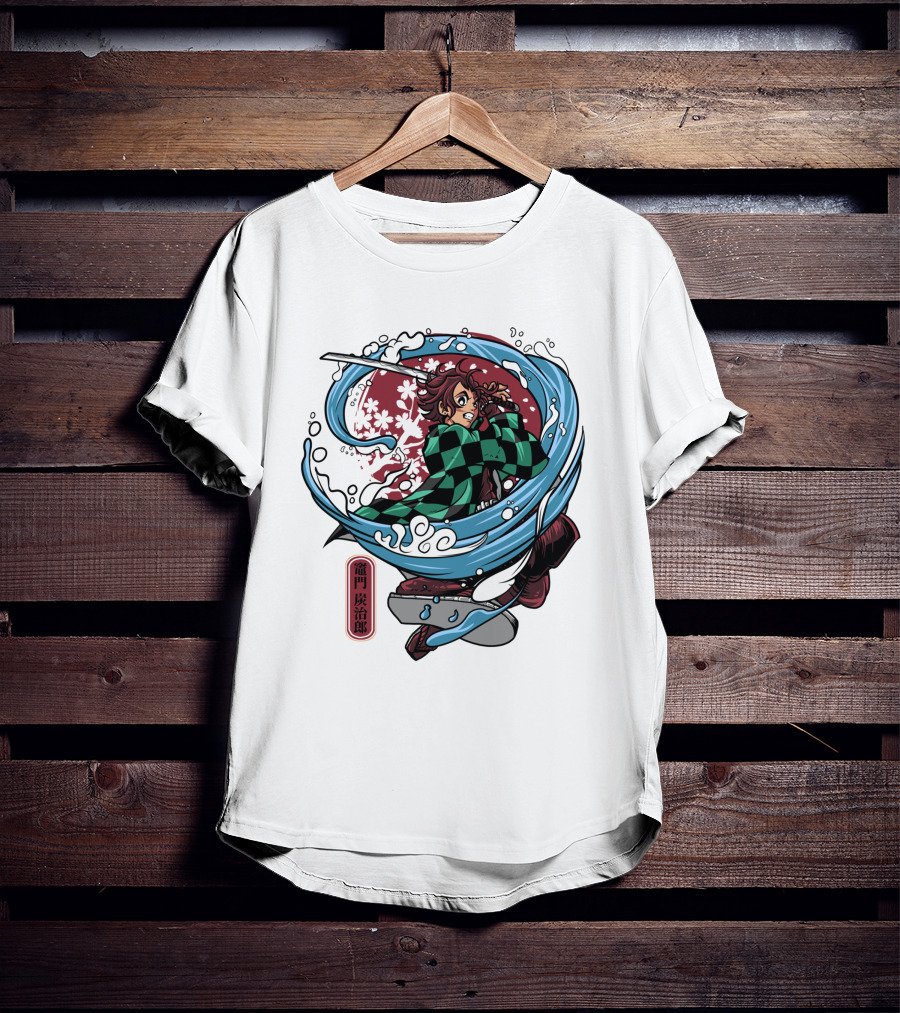 Demon Slayer Kimetsu No Yaiba Tanjiro Kamado Water Breathing Technique T-Shirt