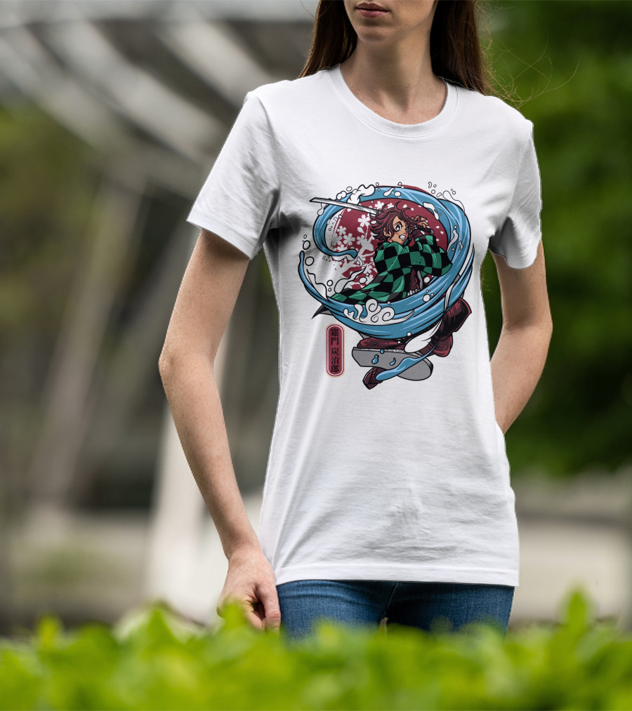 Demon Slayer Kimetsu No Yaiba Tanjiro Kamado Water Breathing Technique T-Shirt