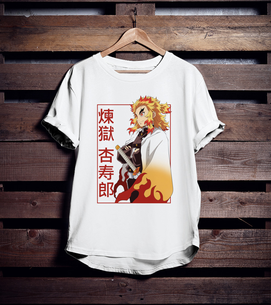 Demon Slayer Kimetsu No Yaiba Rengoku Kyojuro Flame Hashira T-Shirt