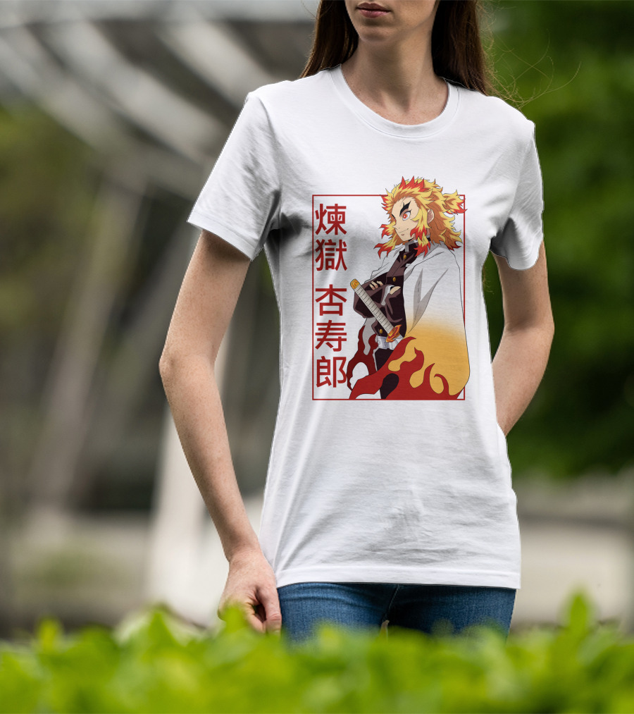 Demon Slayer Kimetsu No Yaiba Rengoku Kyojuro Flame Hashira T-Shirt