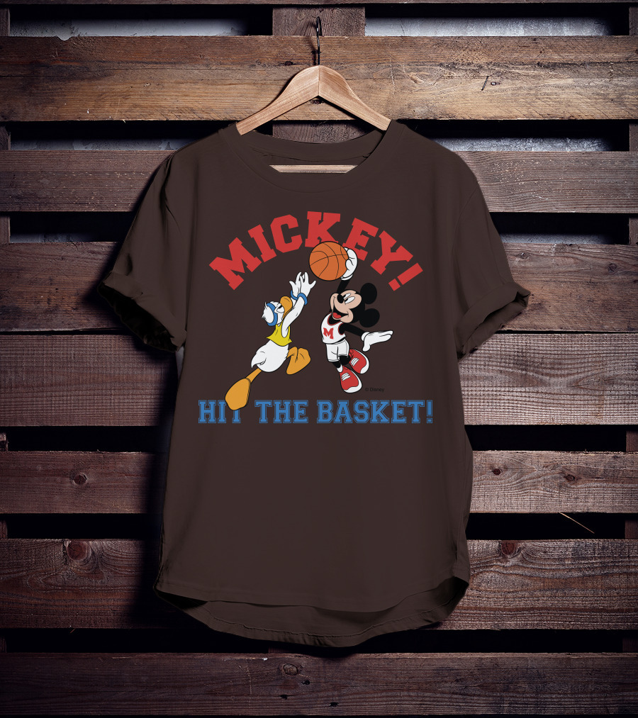 Mickey Hit The Basket Basketball Challenge T-Shirt