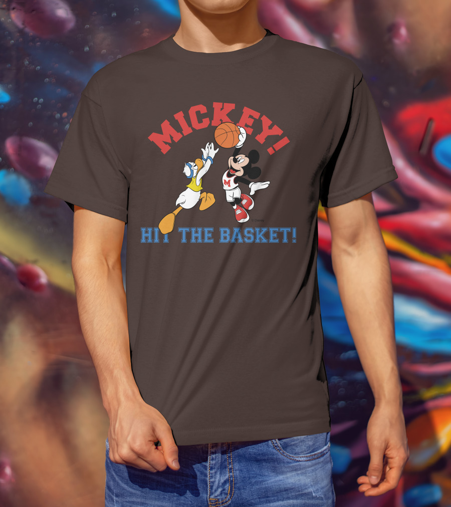 Mickey Hit The Basket Basketball Challenge T-Shirt