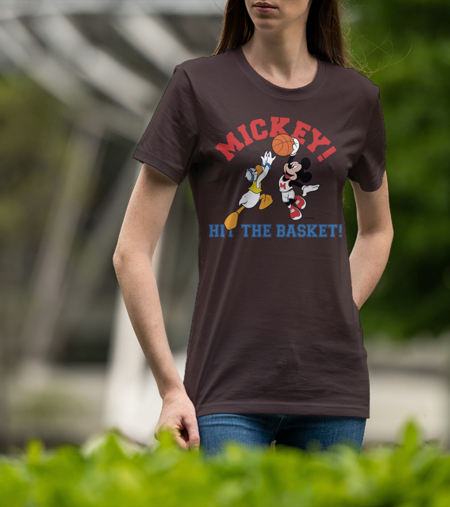 Mickey Hit The Basket Basketball Challenge T-Shirt