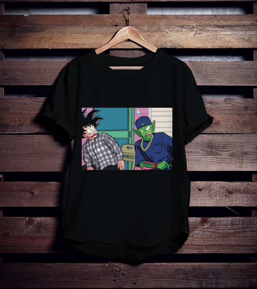 Goku And Piccolo Damn Friday Crossover Plaid Shirt Gold Chain Hat T-Shirt