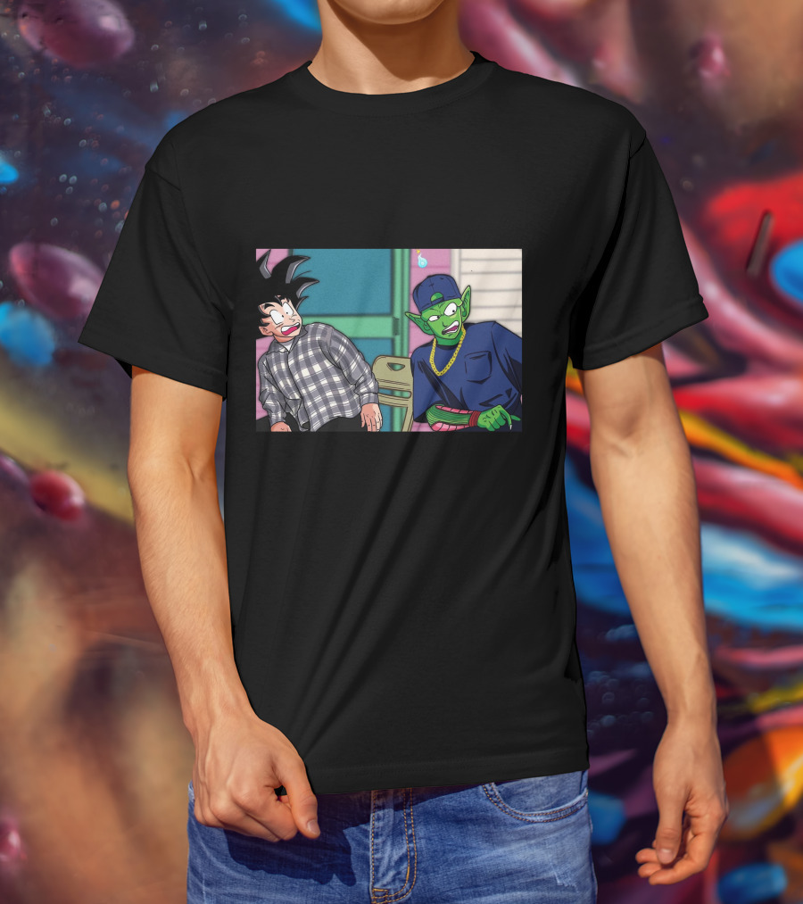 Goku And Piccolo Damn Friday Crossover Plaid Shirt Gold Chain Hat T-Shirt