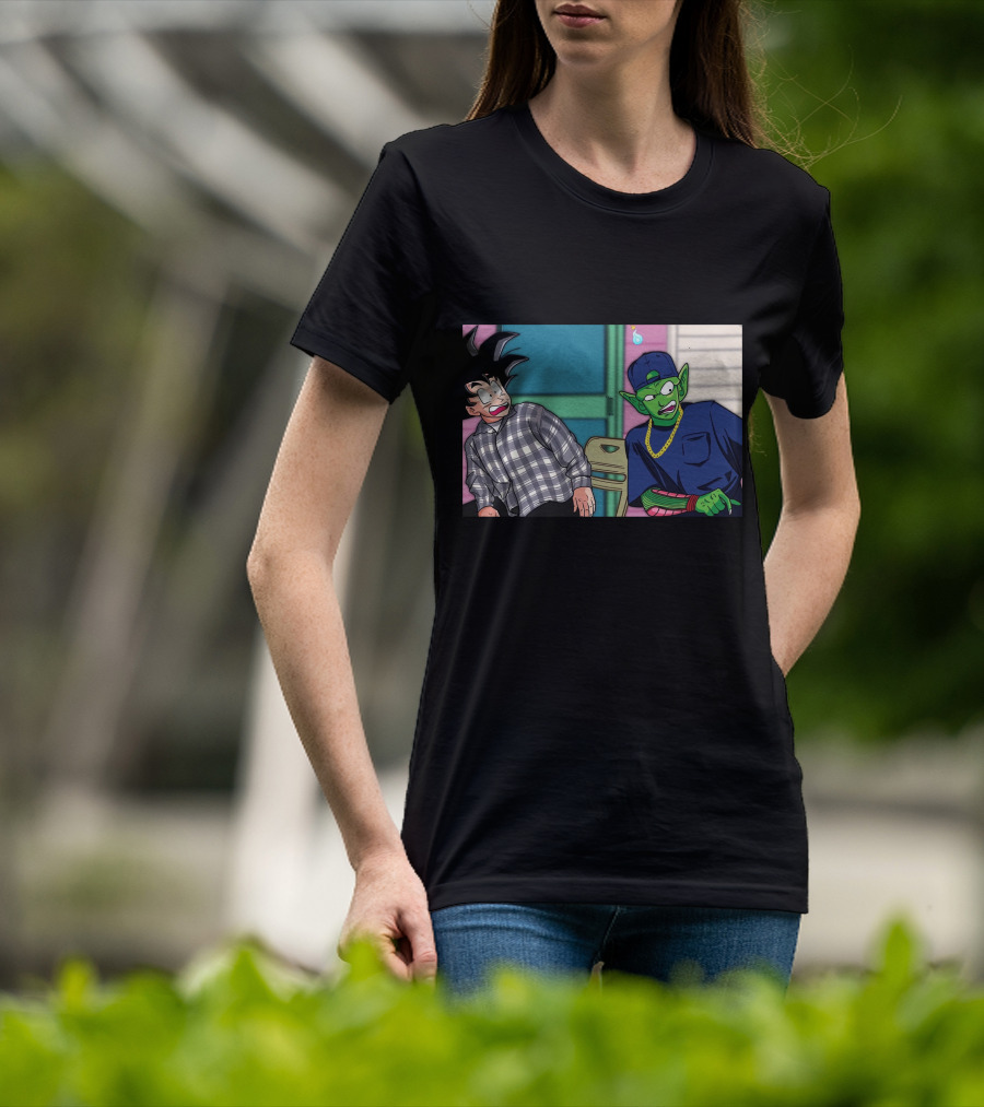 Goku And Piccolo Damn Friday Crossover Plaid Shirt Gold Chain Hat T-Shirt