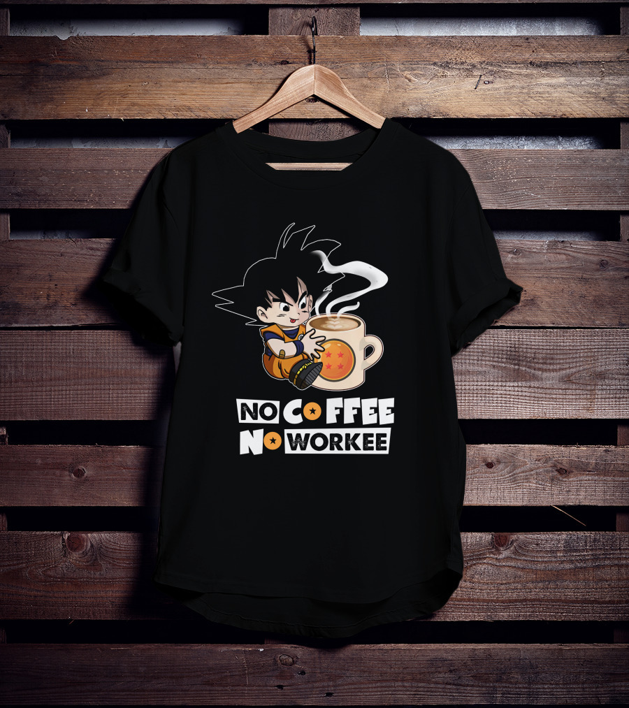 Kid Goku No Coffee No Workee Dragon Ball Mug T-Shirt