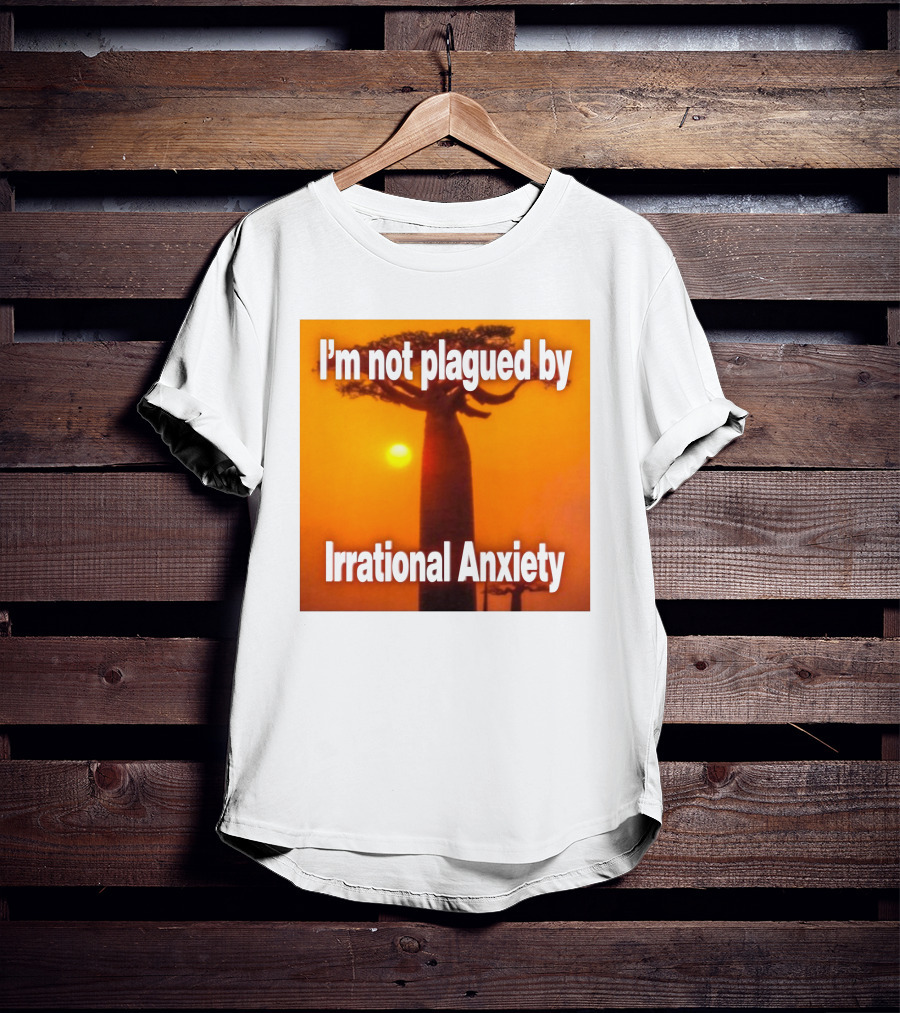 Imbuggyhear Global Self Hypnosis I'm Not Plagued By Irrational Anxiety Baobab Tree Sunset T-Shirt