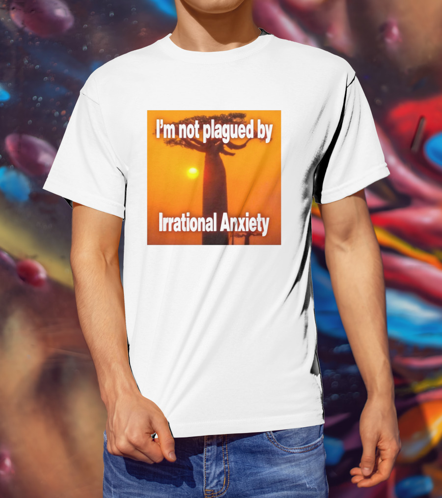 Imbuggyhear Global Self Hypnosis I'm Not Plagued By Irrational Anxiety Baobab Tree Sunset T-Shirt