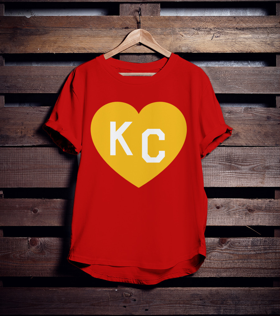 Mishacollinscloset Charlie Hustle Red And Gold KC Heart T-Shirt