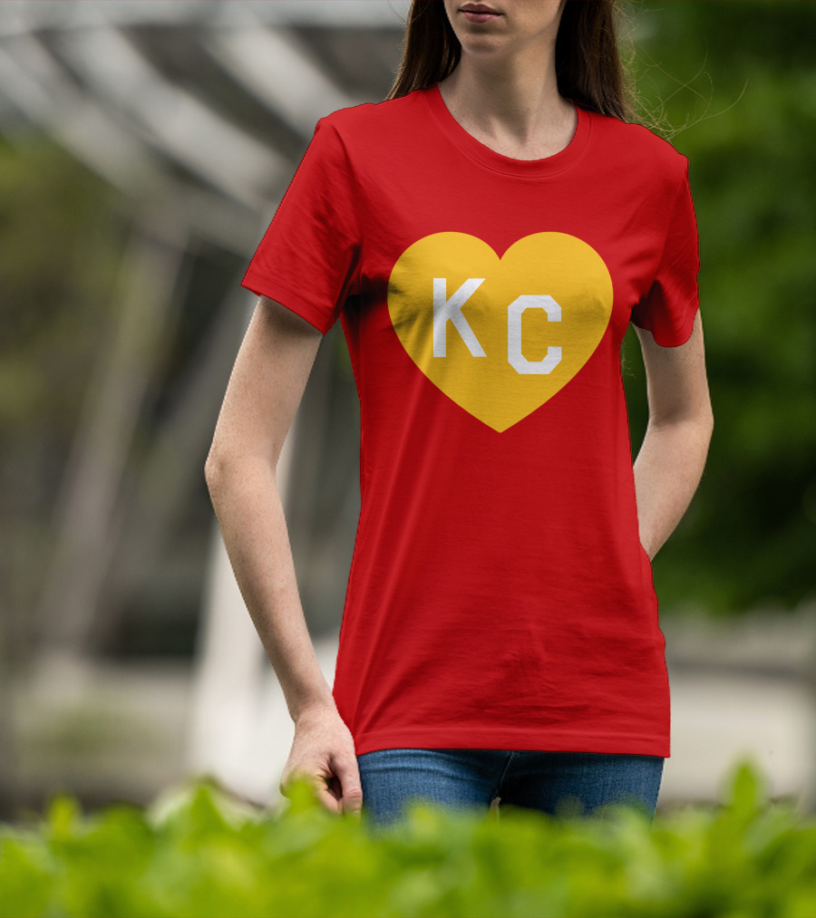 Mishacollinscloset Charlie Hustle Red And Gold KC Heart T-Shirt