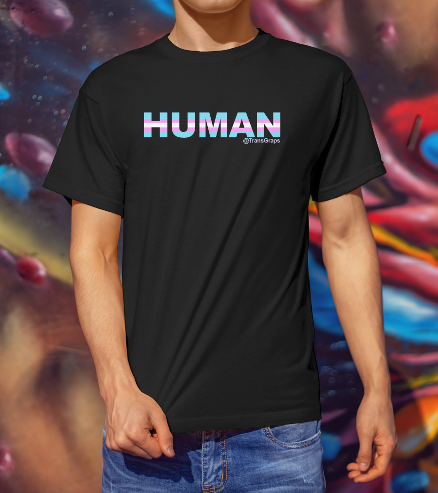 Human Pride Trans Graps Featuring Trans Flag Colors T-Shirt