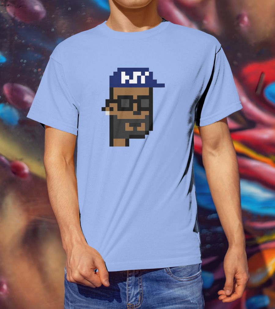 Open Sea Store Citipunk 0003 Julia NFT Pixel Art Character With Blue Cap And Glasses T-Shirt