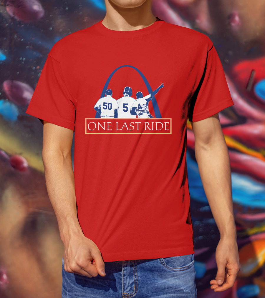 Stl Sports Central Store One Last Ride Baseball Tribute With Arch T-Shirt