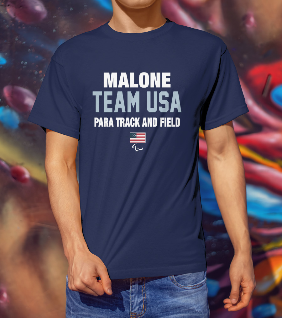 Malone Team USA Para Track And Field Flag T-Shirt