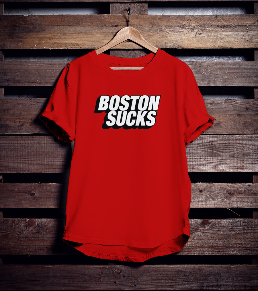 New York Post Sports Boston Sucks Red T-Shirt