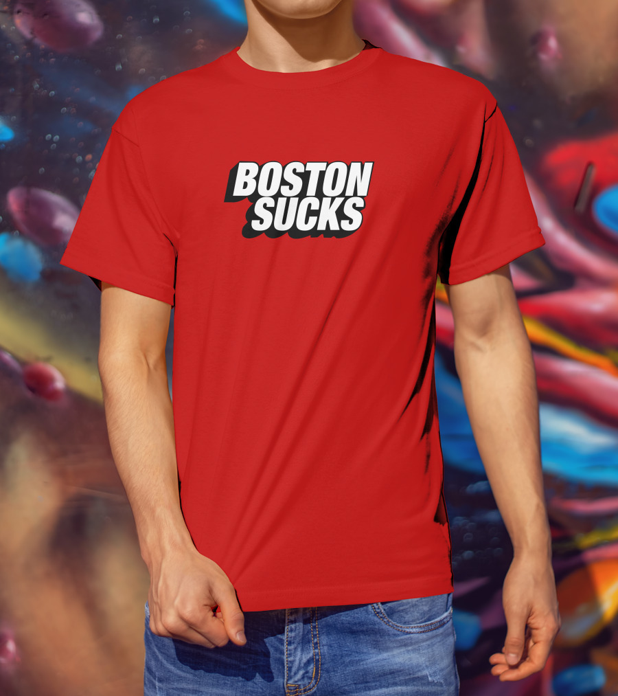 New York Post Sports Boston Sucks Red T-Shirt