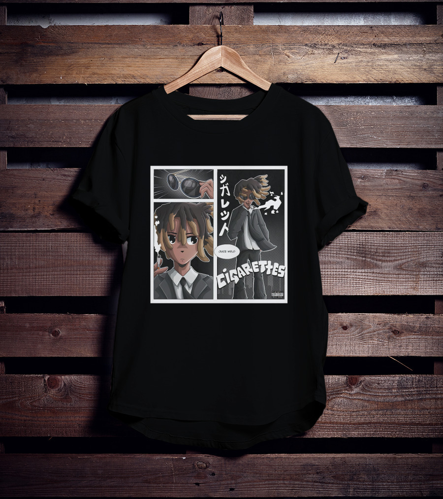 Juice Wrld Cigarettes 999 Club Manga Style Comic Panel T-Shirt