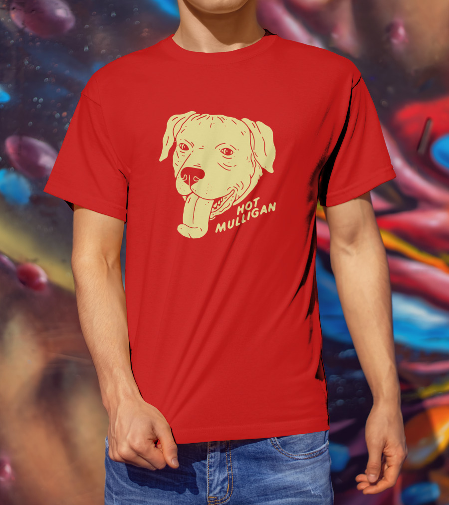 Hot Mulligan Panting Dog Red T-Shirt