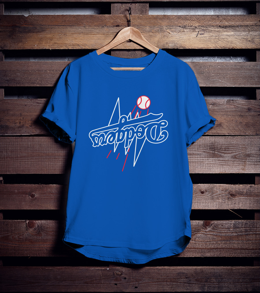 GoldenKnightGFX Dodgers Bolt Baseball T-Shirt
