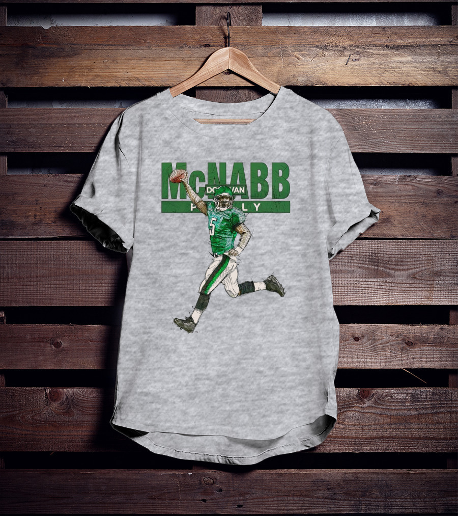Donovan McNabb Philly Football Green Number 5 Drawing T-Shirt