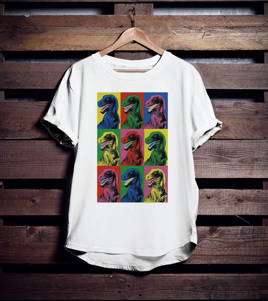 Steven Spielberg Jurassic Park Dinosaur Pop Art Universalpics Andy Warhol T-Shirt