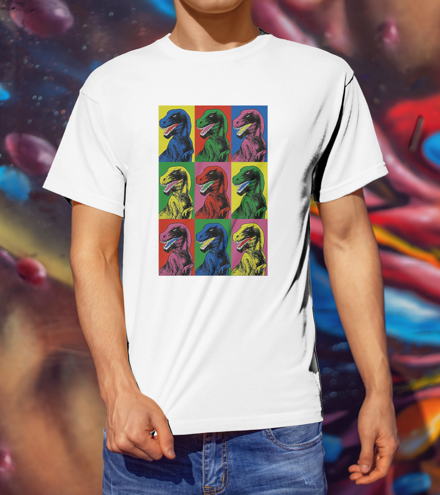Steven Spielberg Jurassic Park Dinosaur Pop Art Universalpics Andy Warhol T-Shirt