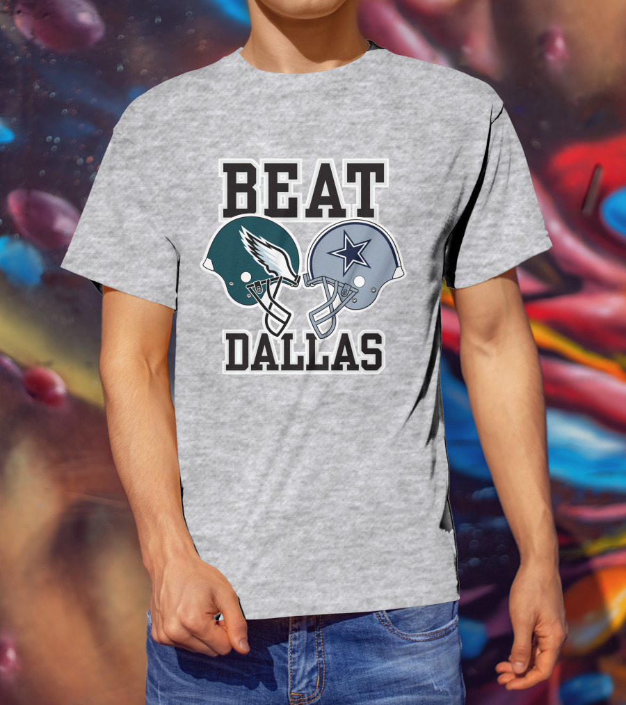 Beat Dallas Nick Sirianni John Clark Eagles Cowboys Helmets T-Shirt