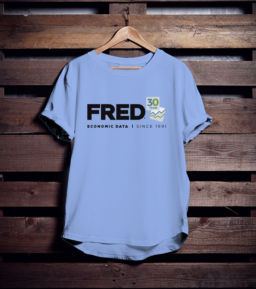 FRED Economic Data 30 Years Since 1991 T-Shirt