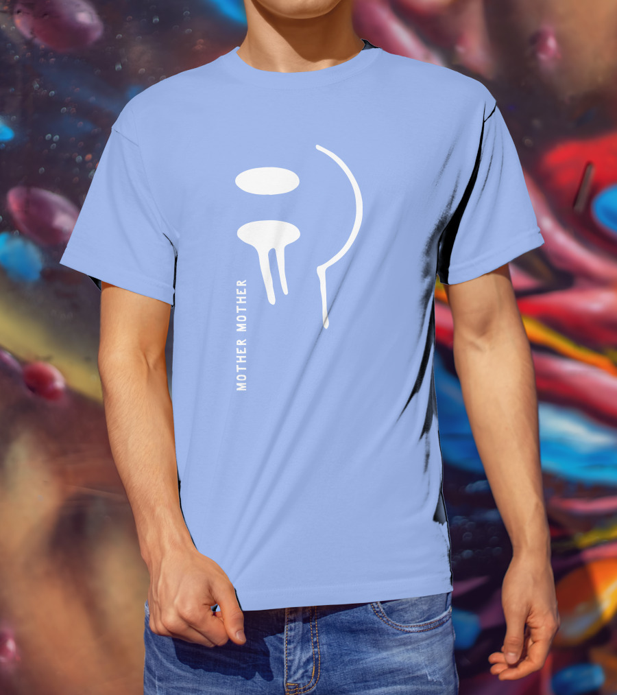 Mother Mother Merch Smiley Dripping Face Blue T-Shirt