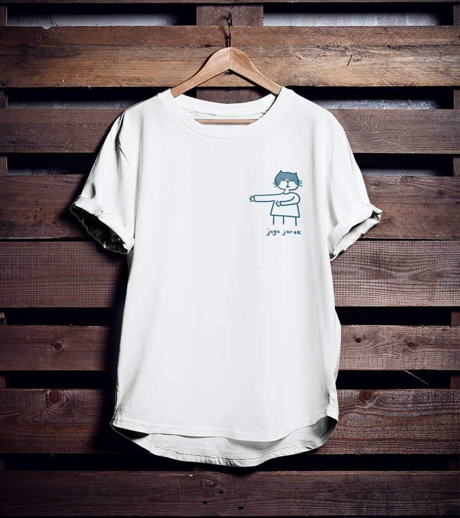 Ann Jaafar Jaga Jarak Cat Icon Social Distancing Reminder T-Shirt