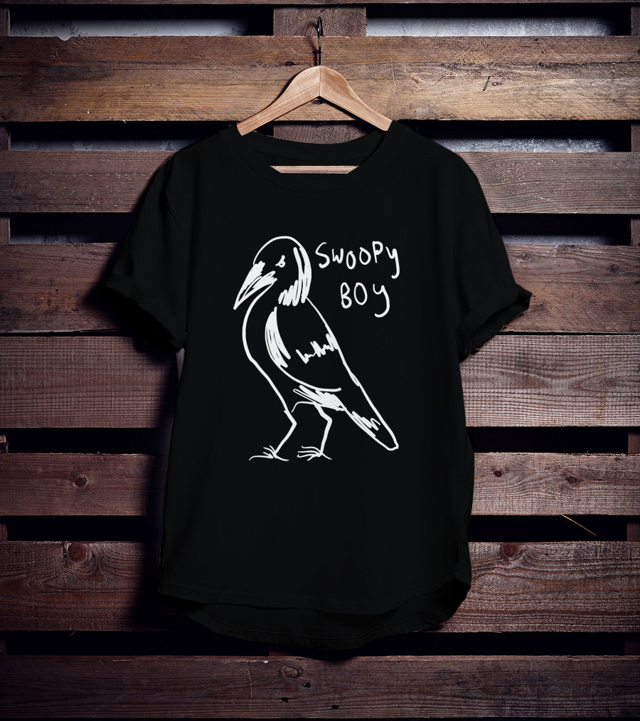Mrs Legend Swoopy Boy Bird Sketch White T-Shirt