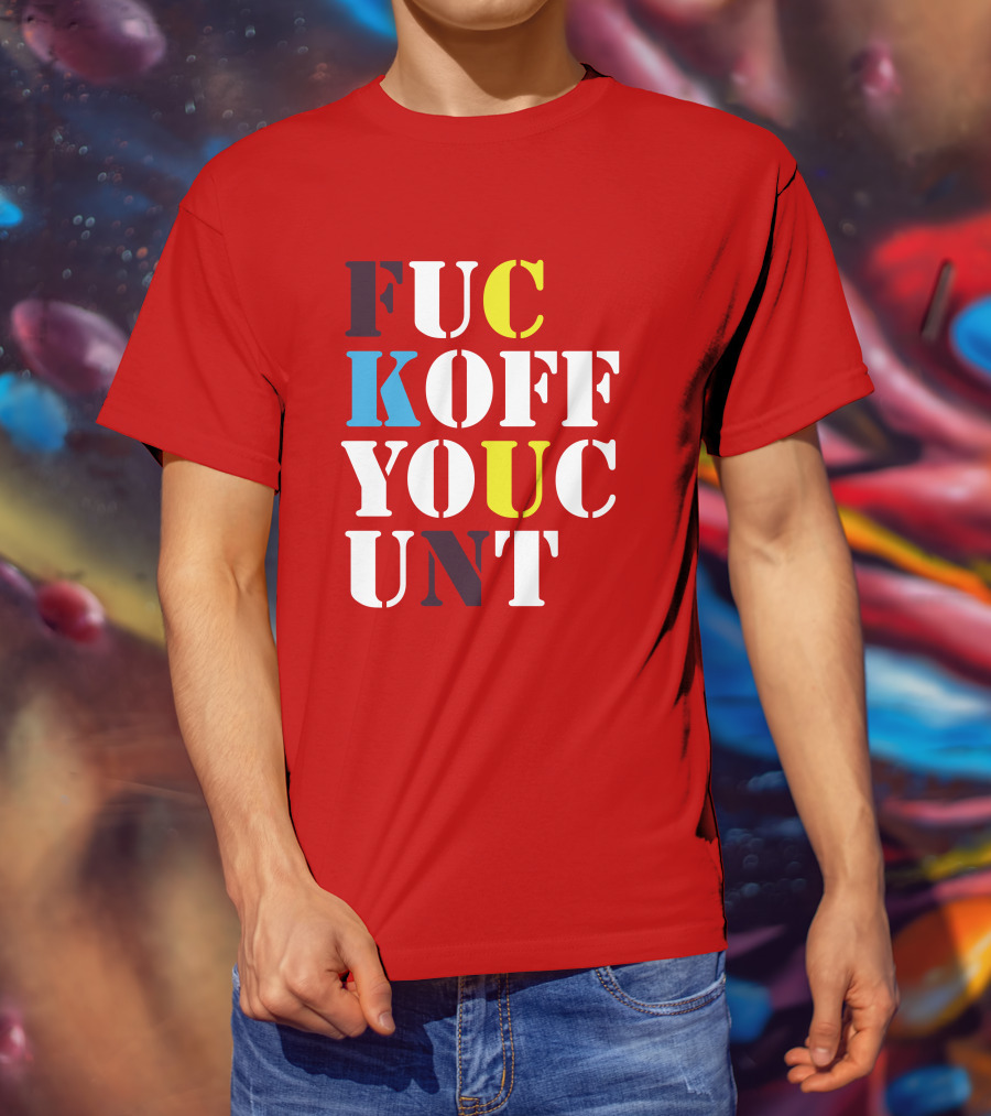Dave Surman FUC KOFF YOUC UNT Text T-Shirt
