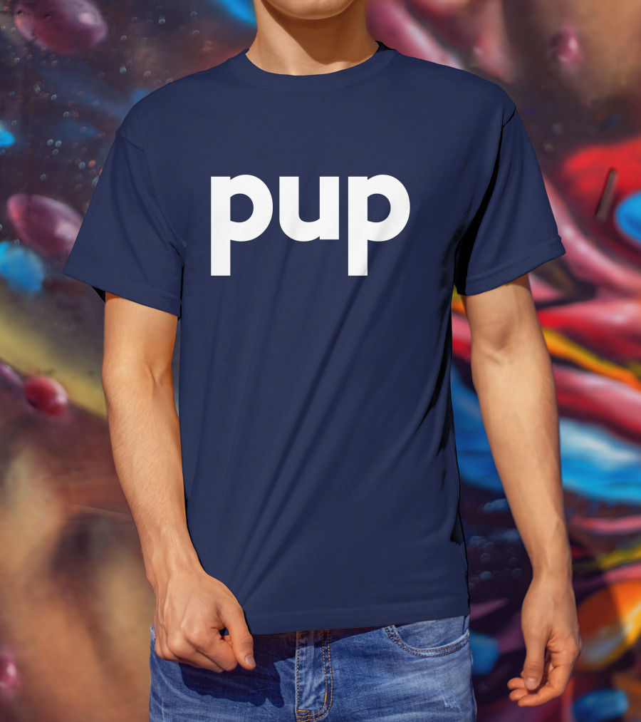 Gannondork Pup Bold Text Navy Background T-Shirt