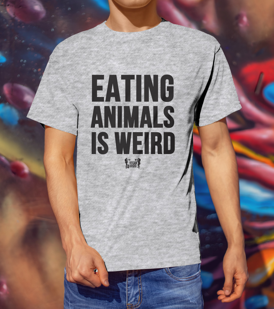 Eating Animals Is Weird Vegan Bros Veganuary John Oberg T-Shirt