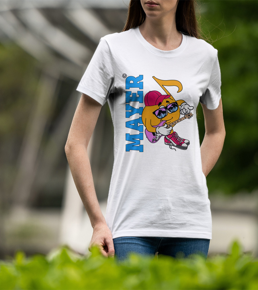 Mayer Sob Rock Merch Music Note Character With Guitar And Sunglasses T-Shirt
