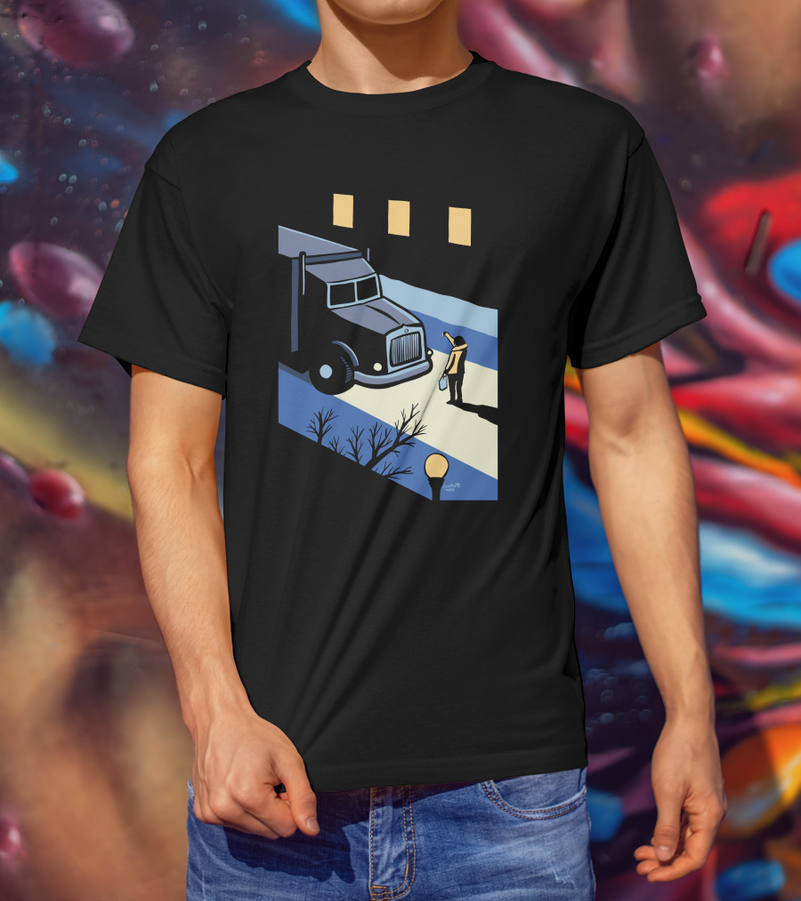 Marika Morris Stand Up Thumbs Down Colin White Truck Night Scene T-Shirt