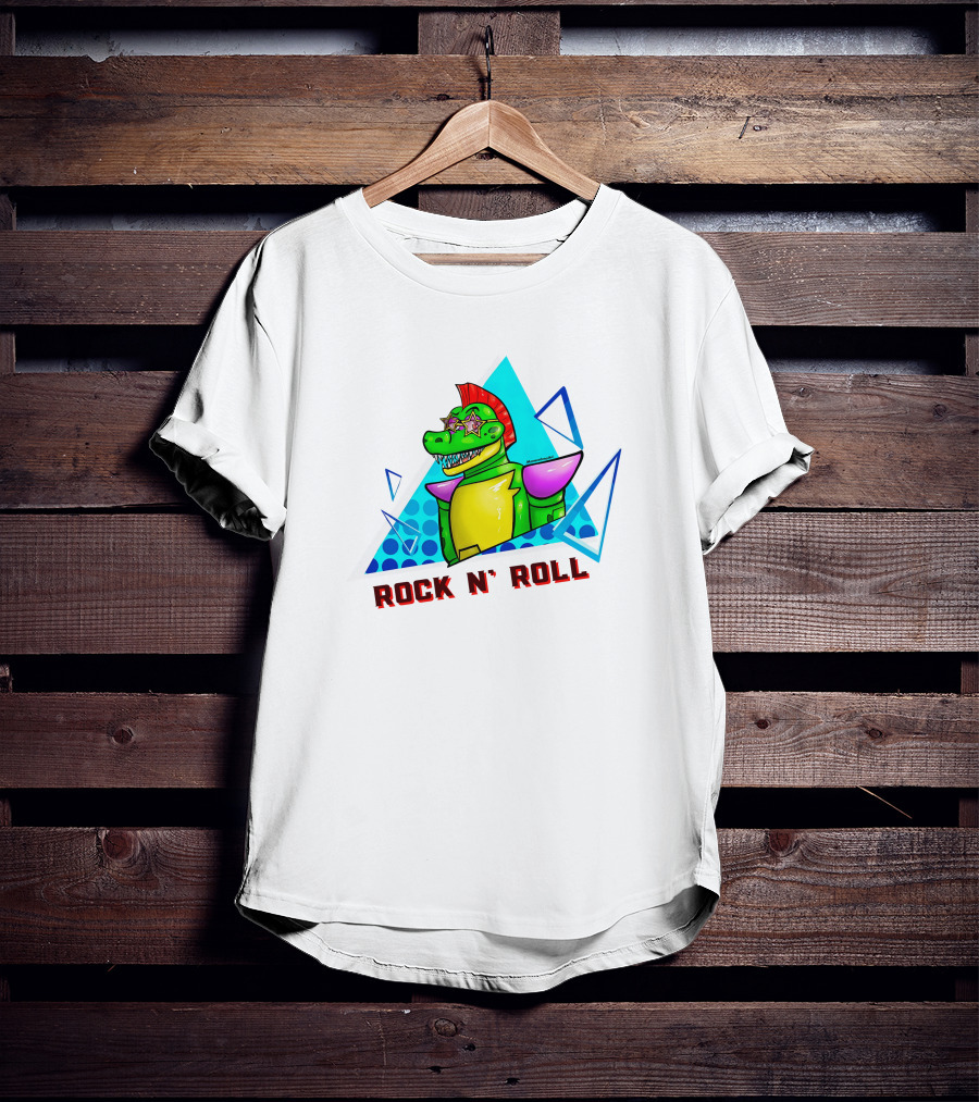 Monty Rock N' Roll Dinosaur With Star Shades And Mohawk T-Shirt