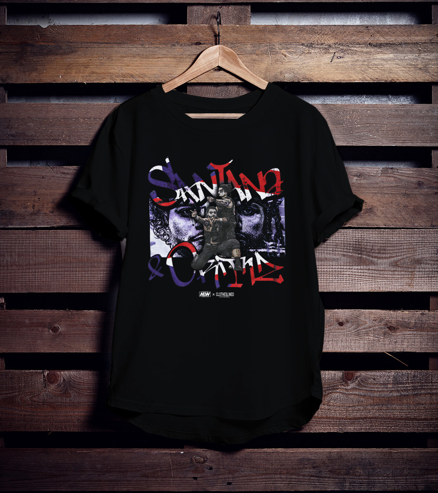 Santana And Ortiz Proud And Powerful AEW Clotheslined Collaboration T-Shirt