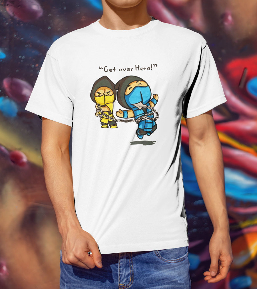 Mortal Kombat Scorpion Chibi Get Over Here The Krypt Classic Scene T-Shirt