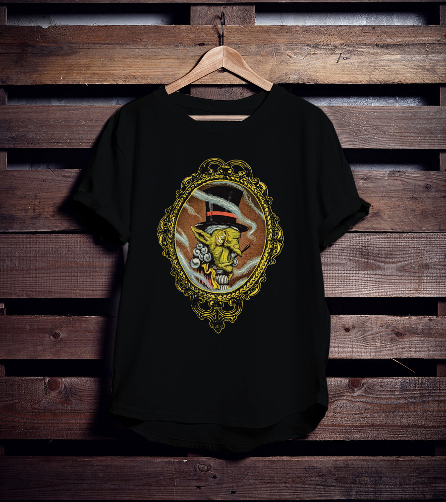 Nekrogoblikon Sophisticated Goblin Nerdmaid Pearl Vintage Cameo T-Shirt