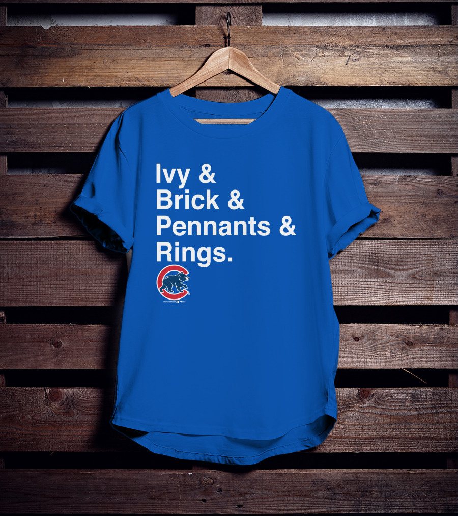Ivy Brick Pennants Rings Cubs T-Shirt