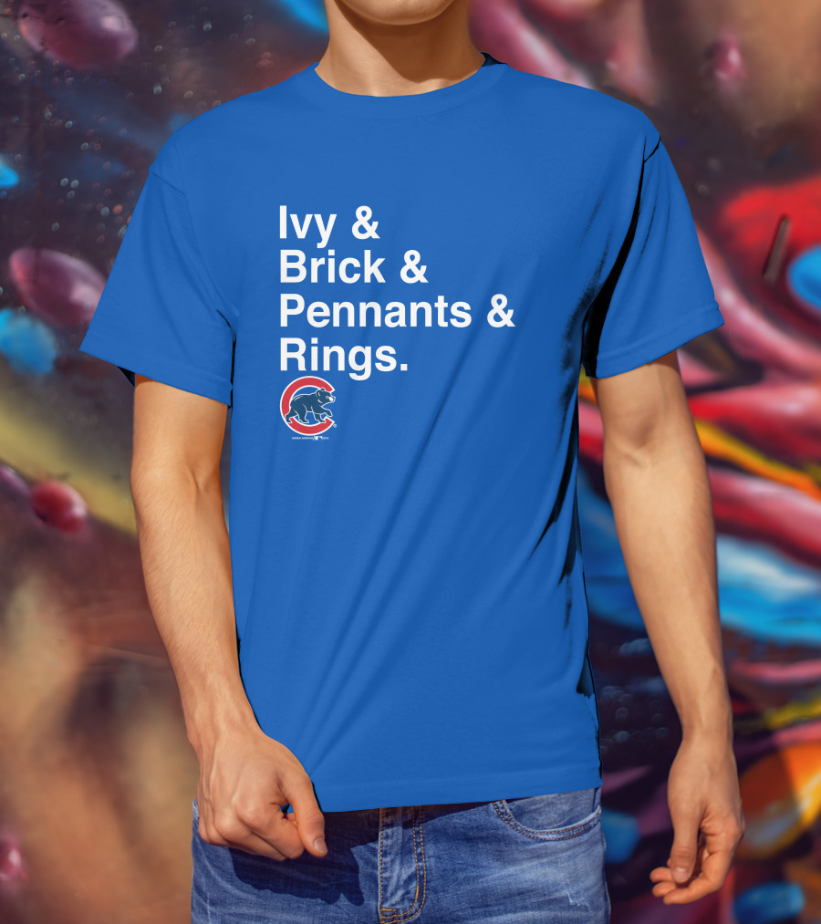 Ivy Brick Pennants Rings Cubs T-Shirt