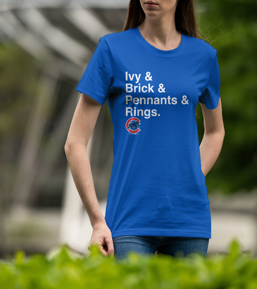 Ivy Brick Pennants Rings Cubs T-Shirt