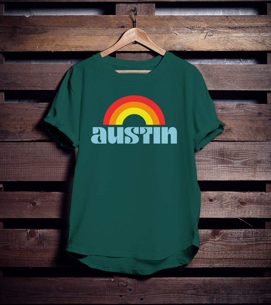 Austin Pride Rainbow Retro T-Shirt