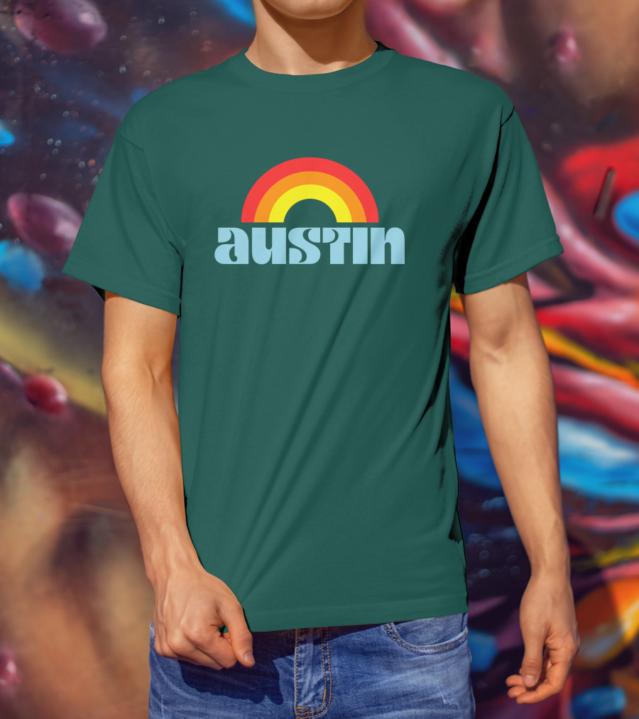 Austin Pride Rainbow Retro T-Shirt