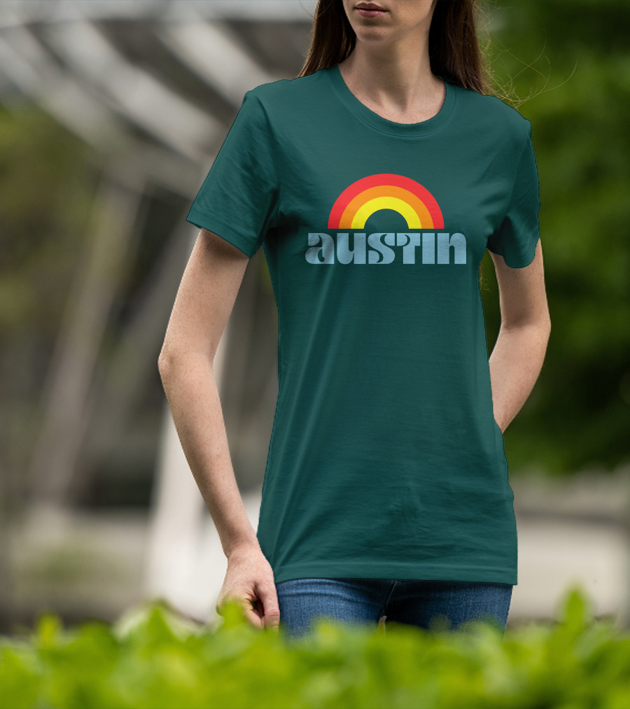 Austin Pride Rainbow Retro T-Shirt