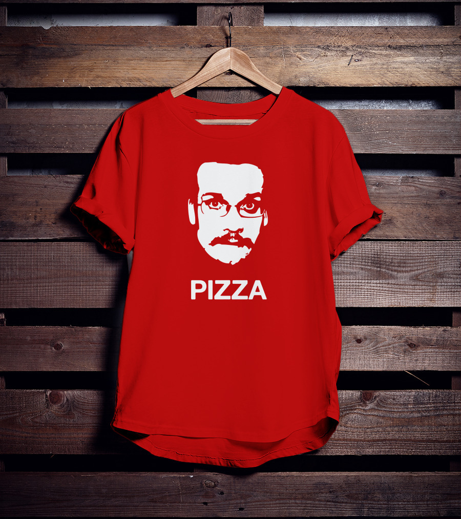 Drawfee Merch Pizza John DFTBA Face Silhouette Red T-Shirt